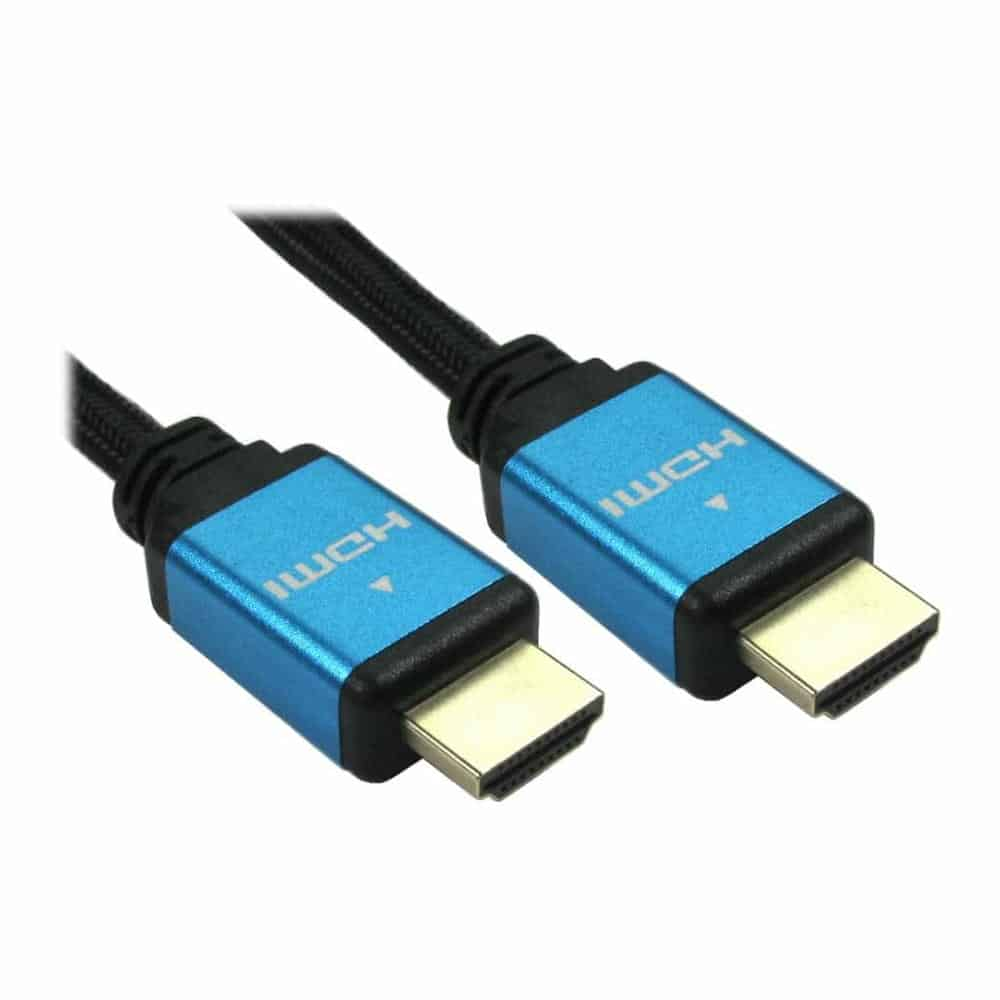 Progressiverobot 1 Metre Blue/Black HDMI 2.1 Braided Cable - M/M